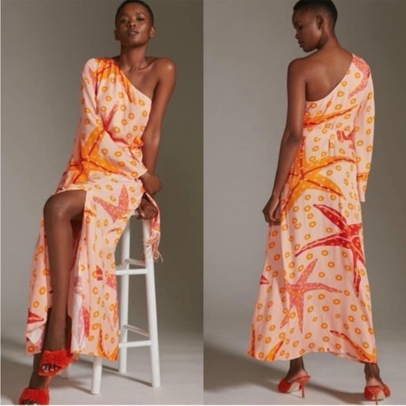 Farm Rio x Anthropologie One-Shoulder Starfish Maxi Dress - Picture 4 of 9